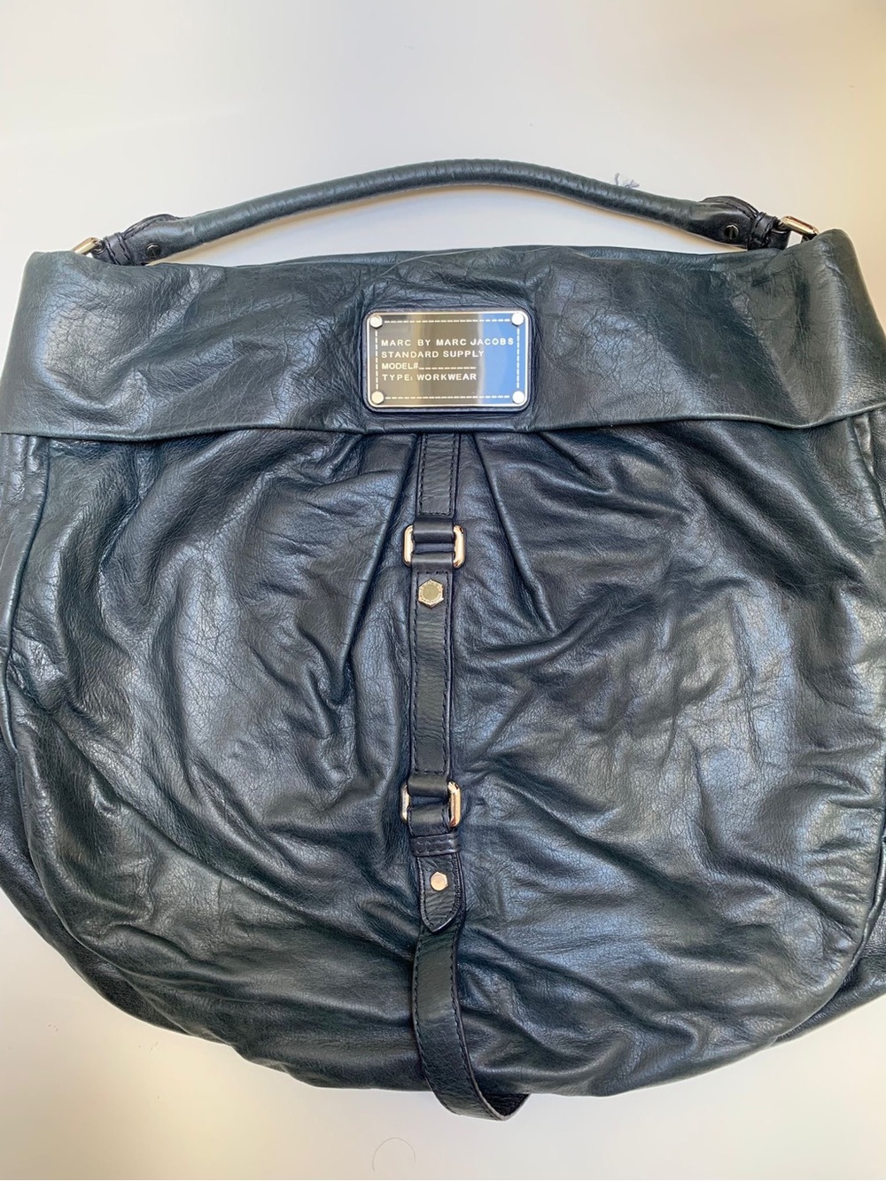 Oversized Vintage Marc by Marc Jacob’s navy leather hobo bag